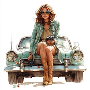 Fashion Girl Clipart | 10 JPGs de alta qualidade | Download digital | Moda moderna | Clipart de aquarela para impressão | Artesanato em papel | Diários de lixo