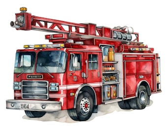 Fire Truck Clipart | 10 High Quality PNG&#39;s | Fire Truck PNG | Fire Truck | Clipart | Firefighter Clipart | Fire Engine | Commercial Use