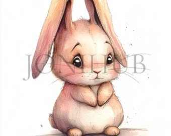 あしうさぎ　叫び　抽象的な顔のイラスト　ハンドメイド 口を開けているうさぎの顔イラスト - No: 24235884｜無料イラスト