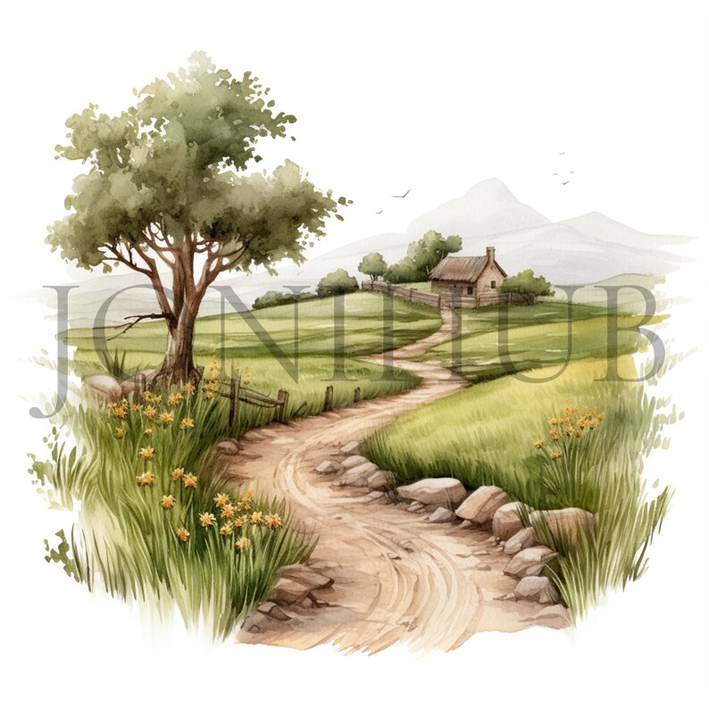 Countryside Trail Clipart | 10 High Quality Jpg's | Digital Download ...