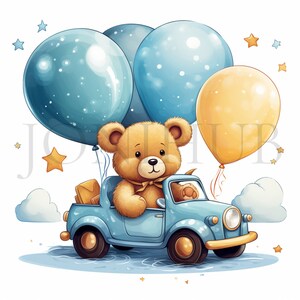 Acuarela dibujos animados oso de peluche Clipart / 10 JPGs de alta calidad / Descarga digital / Uso comercial / Papercraft / Scrapbooking / Fabricación de tarjetas