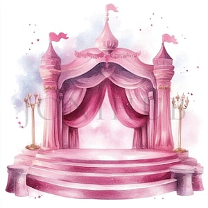 Escenario mágico rosa Clipart / 10 archivos JPG de alta calidad / Descarga digital / Manualidad en papel digital / Diario basura / Escenario de princesa / Clipart imprimible