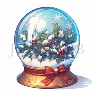 Holiday Snow Globe Clipart | 10 High Quality JPG&#39;s | Instant Digital Download | Christmas Clipart | Snow globe Clipart, Christmas Snow Globe