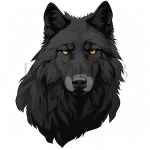 Clipart lupo nero / 10 JPG di alta qualità / Download digitale / Arte della fauna selvatica / Illustrazioni di lupi / Arte animale / Clipart animali della foresta