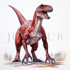 Red Dinosaur Clipart | 10 High Quality JPGs | Instant Digital Download | Dinosaur Clipart | Card Making | Digital Paper Craft | Scrapbooking