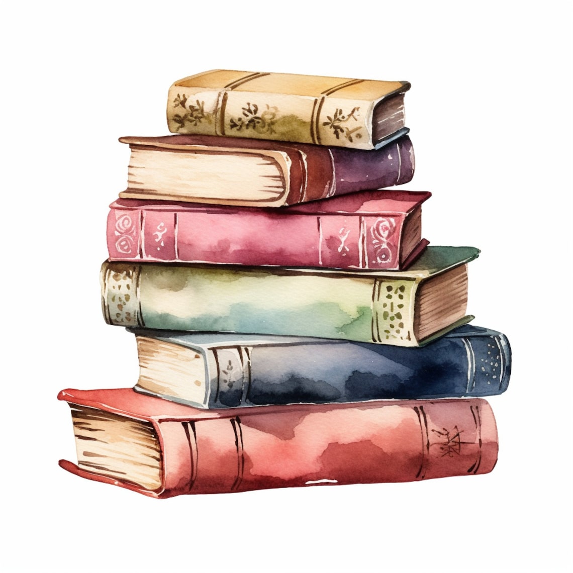 Stack of Books Clipart 10 High Quality Jpgs Instant Digital Download ...