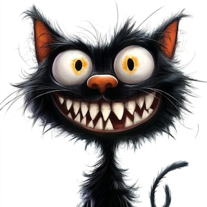 Verrückte Katzen Clipart | 10 hochwertige JPGs | Digitaler Download | Niedliche verrückte Tierkunst | Clipart-Pack | Digitale Clipart | Verspielte Katzen
