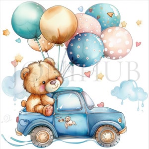 Cartoon Teddy Bear Clipart / 10 JPGs de alta calidad / Descarga digital instantánea / Uso comercial / Papercraft / Scrapbooking / Fabricación de tarjetas