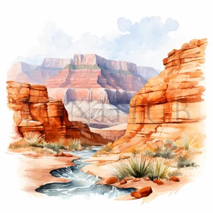 Grand Canyon Landscape Clipart | 10 High Quality Jpgs | Digital ...