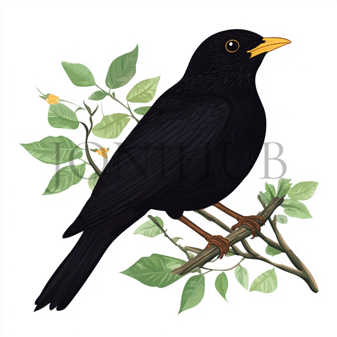 Blackbird Clipart | 10 High Quality Jpg's | Digital Download | Cute ...