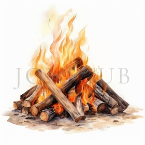Ognisko Ognisko Clipart | 10 Wysokiej Jakości JPG | Pobieranie Cyfrowe | Drewno Na Ognisko Clipart | Clipart Do Wydrukowania | Rękodzieło Papierowe | Dzienniki Śmieciowe