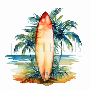 Surfboard Clipart | 10 High Quality JPGs | Instant Digital Download | Card Making | Nursery Art | Digital Paper Craft | Surfboard | clipart