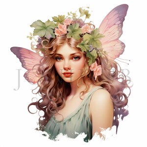 Fairy And Flowers Clipart | 10 High Quality JPGs | Instant Digital Download | Fairy Clipart | Card Making | Digital Paper Craft | Journaling