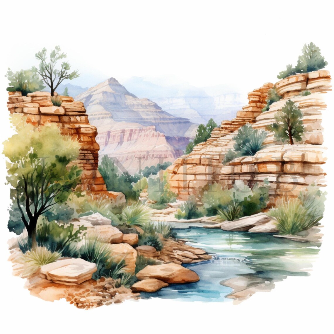 Grand Canyon Landscape Clipart | 10 High Quality Jpgs | Digital ...