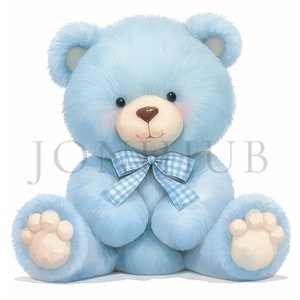 Blue Teddy Bear Clipart | 10 High Quality JPGs | Digital download | Teddy Clipart | Teddy Bear Clip Art | Blue Teddy Bear, Blue Bear Cartoon