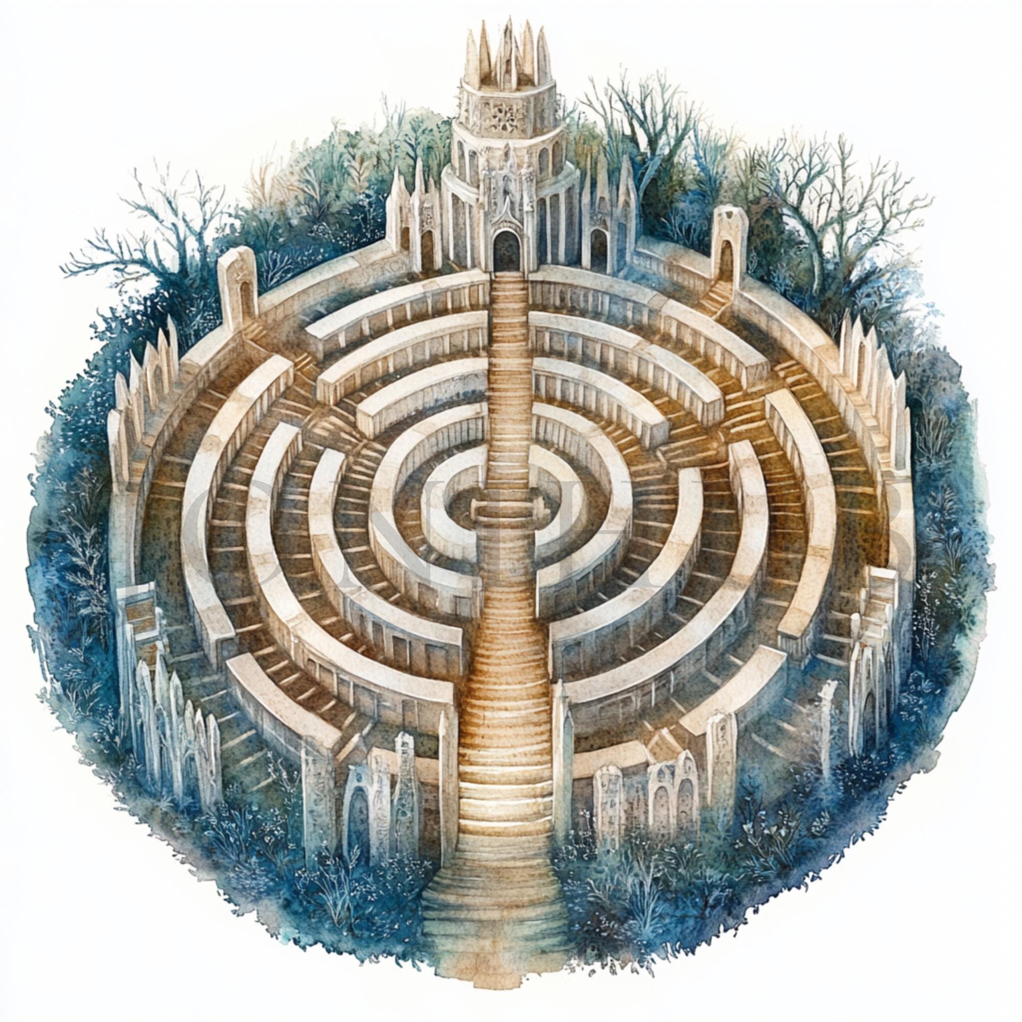 Fiary Labryinth Labyrinth Clipart | 10 High Quality Jpgs | Instant Digital Download ...