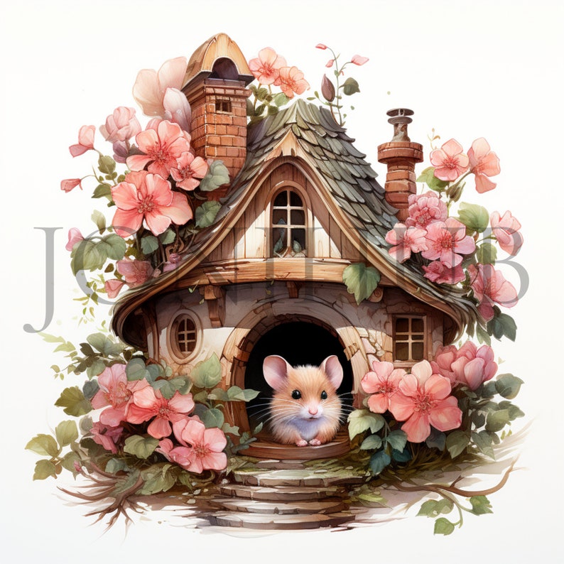 watercolor-mouse-house-clipart-10-high-quality-jpg-s-digital