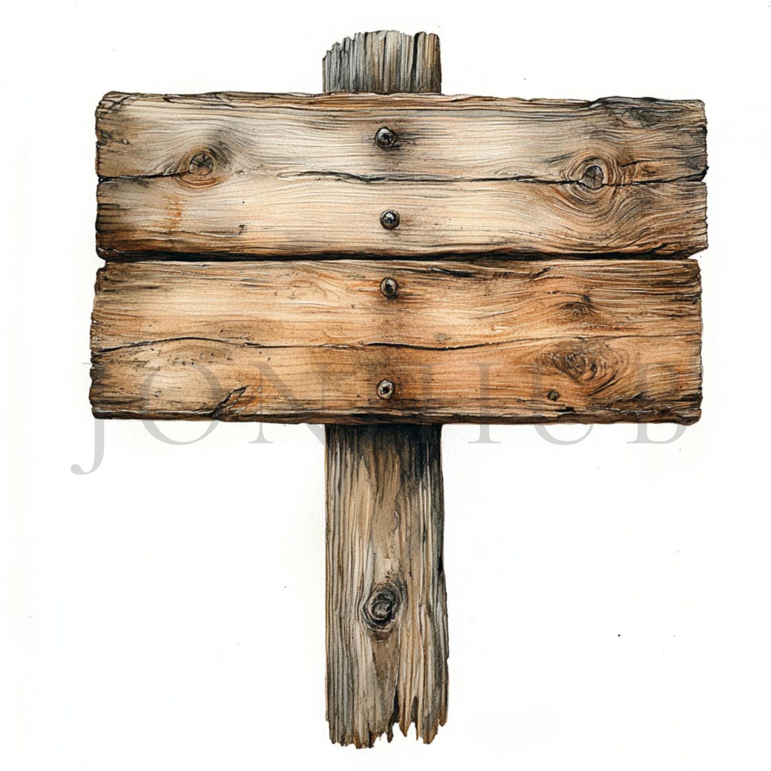 Wooden Sign Clipart | 10 High Quality JPG | Digital Download ...