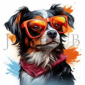Cool Dogs Clipart | 10 High Quality JPG&#39;s | Digital Download | Trendy Puppy Art | Stylish Dog Illustration | Dogs Clipart | Collage image