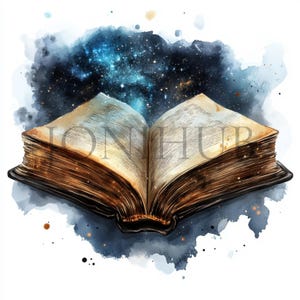 Magische Bücher Clipart | 10 hochwertige JPGs | Digitaler Download | Fantasy Buch Illustration | Magische Objekte Clipart | Verzauberte Bücher | Artnr