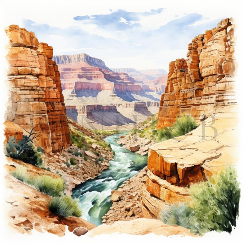 Grand Canyon Landscape Clipart | 10 High Quality Jpgs | Digital ...
