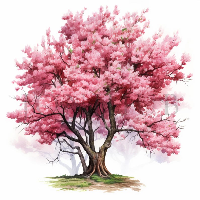 Blossom Cherry Trees Clipart 10 High Quality Jpgs Digital Download