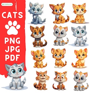Chat Clipart PNG | Clipart de chat | Chat Clipart vectoriel | Clipart chat mignon | Vecteur de chat | Illustrations de chat | Chat PNG | Chaton Clipart | Chaton Png