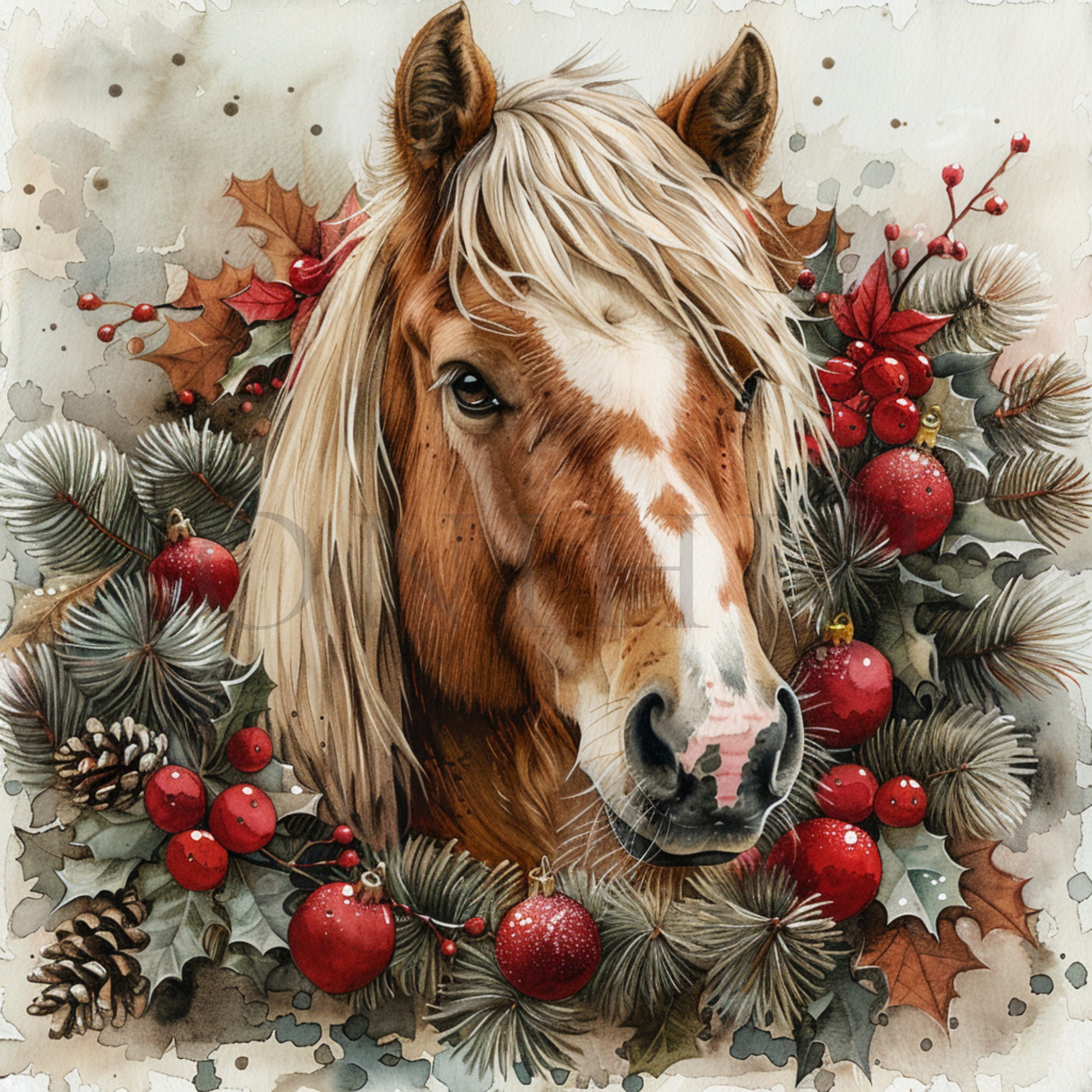 Christmas Horse Clipart | 10 High Quality Jpgs | Digital Download ...