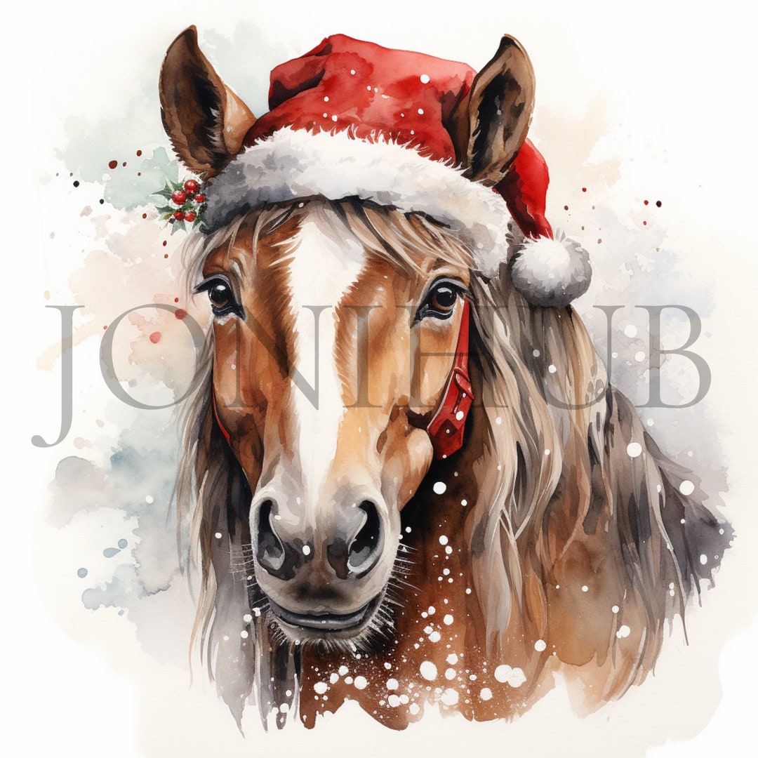 Christmas Horse Clipart | 10 High Quality Jpg's | Digital Download ...