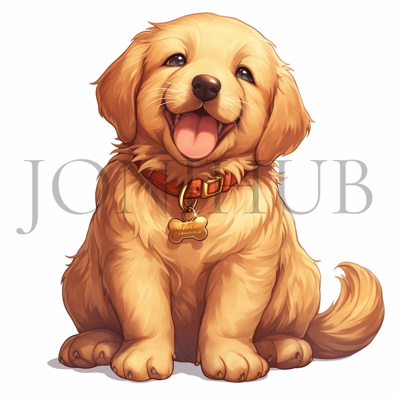 Golden Retriever Clipart 10 High Quality Jpg's Digital Download Golden