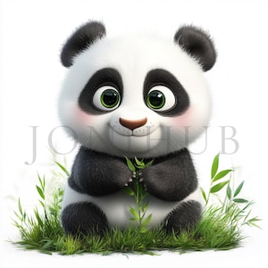 Panda Baby Clipart | 10 High Quality JPGs | Digital Download | Printable Watercolor Clipart | High Resolution | Paper Crafts | Junk Journals