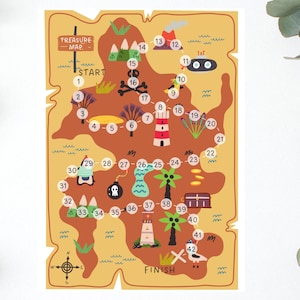 Carte au trésor verticale pour enfants, jeux, enfants, téléchargement immédiat imprimable