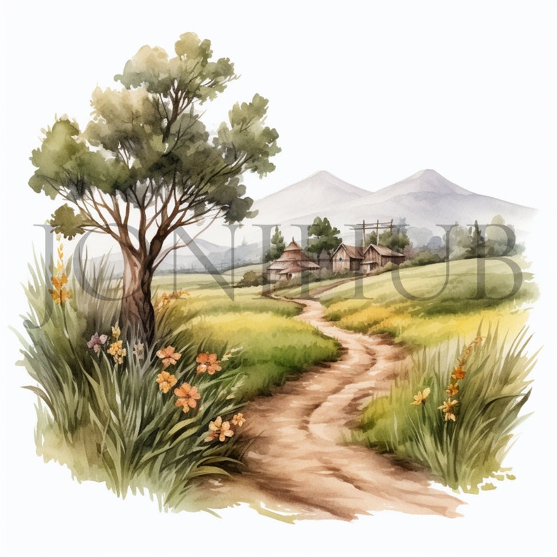 Countryside Trail Clipart 10 High Quality Jpg's Digital Download ...