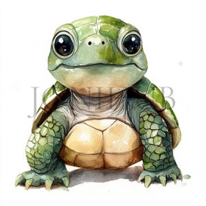 Watercolor Turtle Clipart | 10 High Quality JPG&#39;s | Digital Download | Turtle Illustration | Ocean Animal Art | Sea Turtle | Watercolor Art