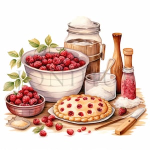 Clipart de cozimento vintage | 10 JPGs de alta qualidade | Download Digital Instantâneo | Clipart de padaria | Clipart de cozinha, cozimento, clipart de culinária vintage