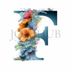 Lettre F Clipart | 10 fichiers JPG de haute qualité | Téléchargement numérique | Conception imprimable | Créations en papier | Lettre décorative de l'alphabet | Art initial