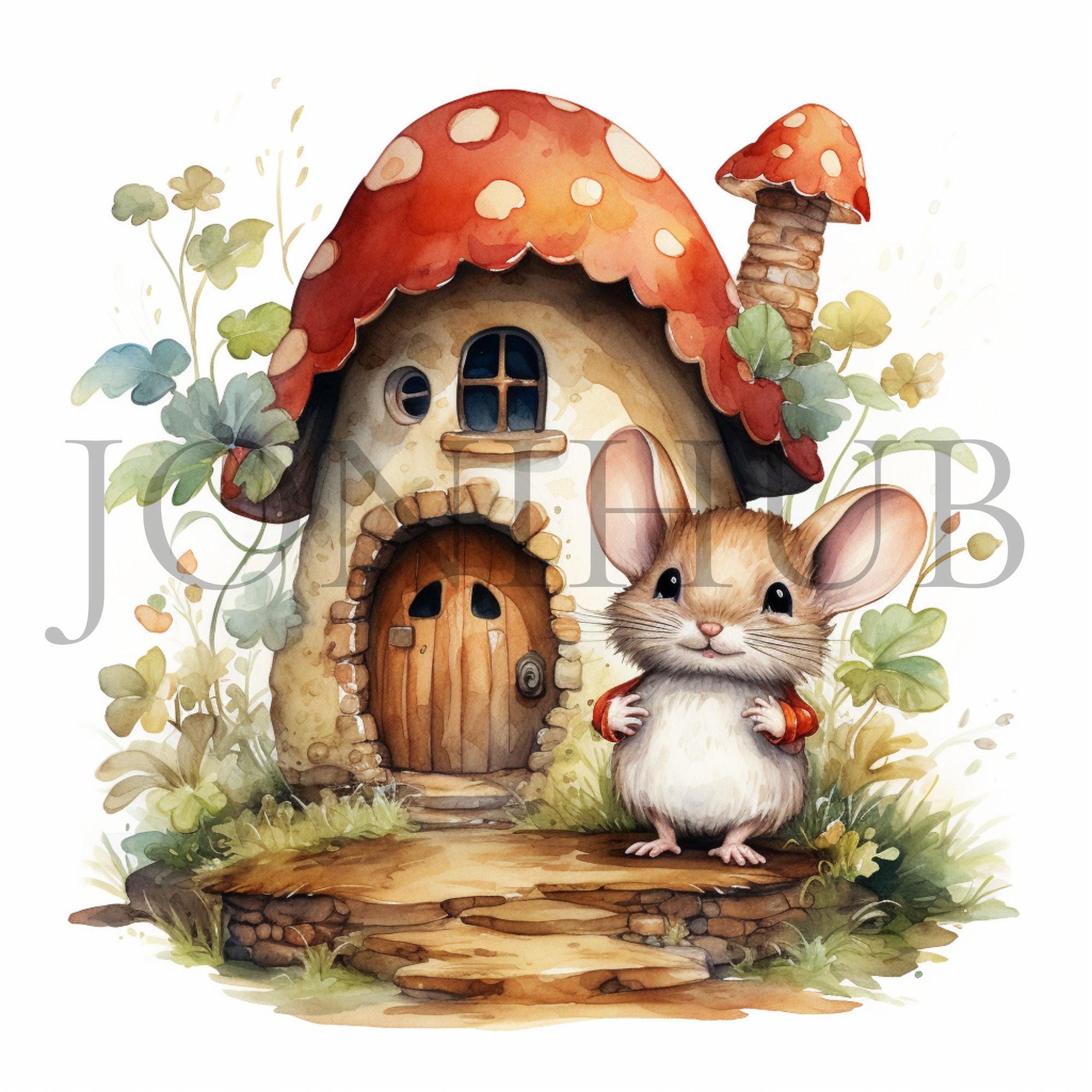 watercolor-mouse-house-clipart-10-high-quality-jpg-s-digital
