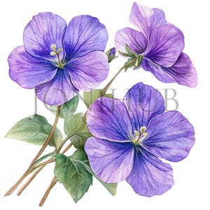 Aquarell Violett Clipart | 10 hochwertige JPGs | Digitaler Download | Kartengestaltung | Digitale Drucke | Lila Blumen Clipart | Blumen Clipart