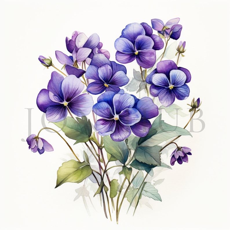 Violets Clipart | 10 High Quality Jpgs | Digital Download | Violets ...