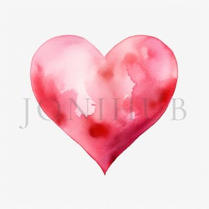 ハートのクリップアート | 10 種類の高品質 JPG | デジタル ダウンロード | カード作成 | クリップアート | デジタル ペーパー クラフト | 水彩画 | 保育園アート