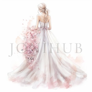 Clipart de moda nupcial / 10 JPG de alta calidad / Descarga digital / Cliparts de boda / Clipart de mujeres / Clipart de novia / Clipart de vestido de novia