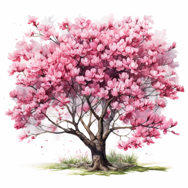 Blossom Cherry Trees Clipart 10 High Quality Jpgs Digital Download