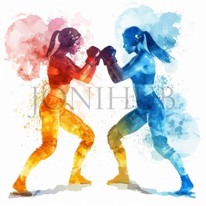 Mulheres lutando clipart | 10 JPGs de alta qualidade | Download digital | Arte Esportiva | Clipart de luta livre | Clipart atlético | Arte para impressão