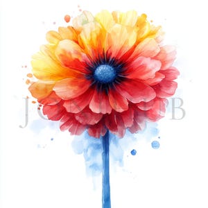 Abstract Dandelion Clipart | 10 High Quality JPGs | Digital Download | Paper Craft | Junk Journal | Dandelion Print | Watercolor Clipart