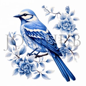 Imágenes prediseñadas de pájaros azules de Delft / 10 JPG de alta calidad / Descarga digital / Imágenes prediseñadas holandesas tradicionales / Técnica mixta / Imágenes prediseñadas / Imágenes prediseñadas de pájaros