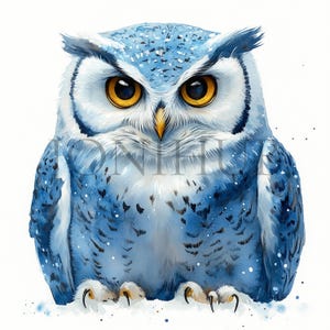 Clipart Hibou des neiges | 10 fichiers JPG de haute qualité | Téléchargement numérique | Clipart hibou | Clipart forêt | Créations numériques en papier | Illustration d'oiseau d'hiver