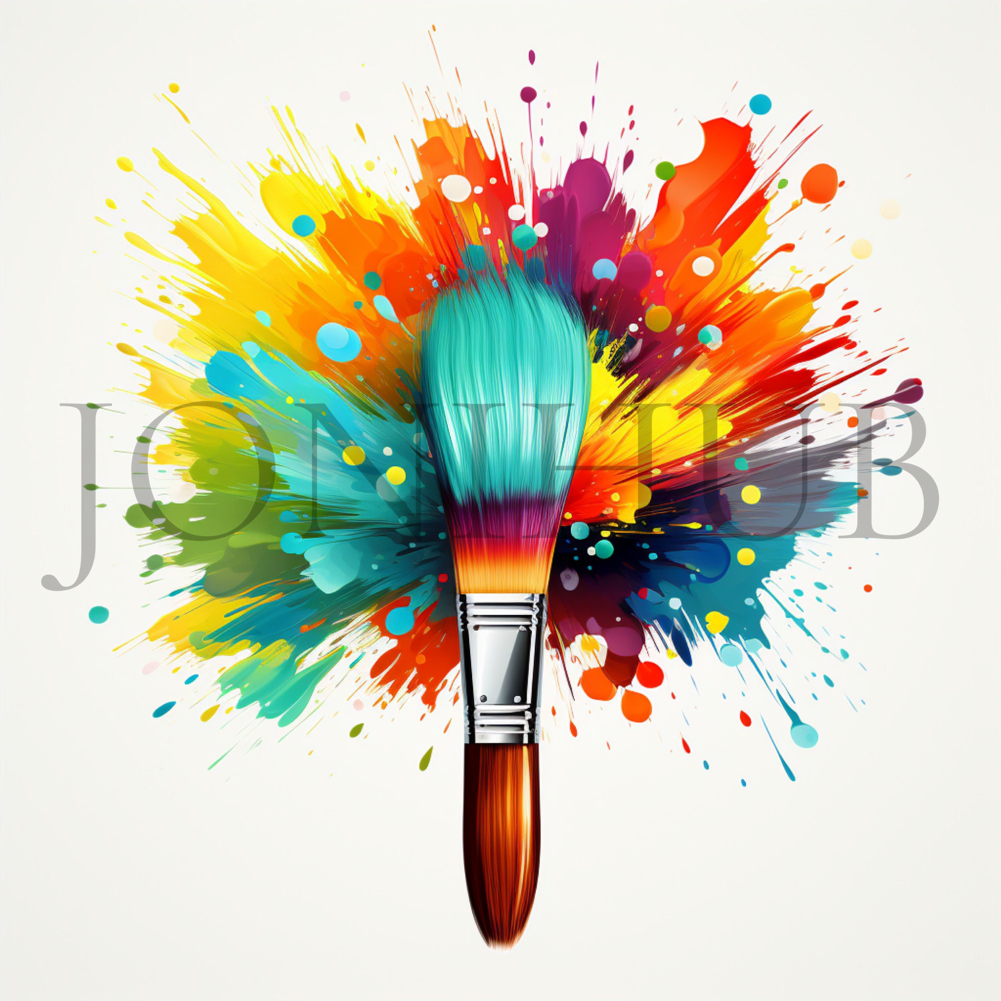 Paint Brushes Clipart | 10 High Quality JPG's | Digital Download | Card Making | Brushes Clipart | Painting Supplies | Artist Tools Clipart