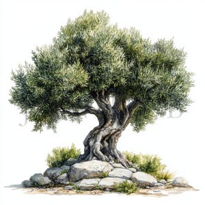 Olijfbomen Clipart | 10 JPG's van hoge kwaliteit | Digitale download | Kaarten maken | Journalen | Digitaal papiermodel | Botanische kunst, scrapbooking