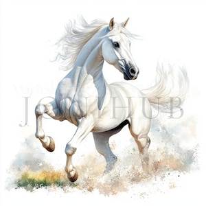 Watercolor Rampant Horses Clipart | 10 High Quality JPGs | Digital Download | Card Making | Digital Paper Craft | Clipart | Farmyard Clipart