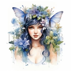 Fairy And Flowers Clipart | 10 High Quality JPGs | Instant Digital Download | Journaling | Fairy Clipart | Card Making | Digital Paper Craft